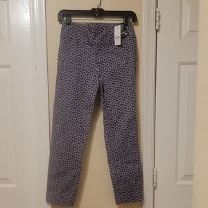 New York & Company Purple Patterned Cropped Pants